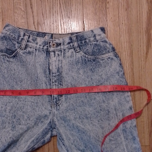 Bonjour International Acid Wash Denims Jeans High Waisted 80s Vintage Cute Bows - Picture 14 of 16